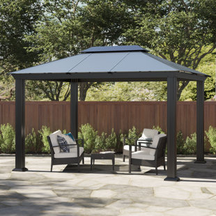 PARAGON-OUTDOOR 13 Ft. W x 11.5 Ft. D Santa Monica Aluminum Hardtop Patio Gazebo