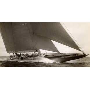 BREAKWATER BAY J Class Sailboat 1934 by Edwin Levick - Wrapped Canvas Print