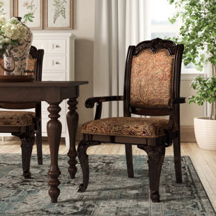 BLOOMSBURY MARKET Amalah Arm Chair in Brown Cherry (Set of 2)