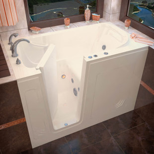 THERAPEUTIC TUBS Buena Vista 53.8'' x 31'' Walk-in Whirlpool Acrylic Bathtub with Faucet