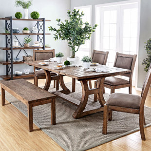 ANDREW HOME STUDIO Ocegueda 6 Piece Solid Wood Dining Set