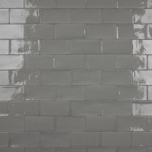 MEROLA TILE Chester Series 3" x 6" Ceramic Subway Tile in Grey
