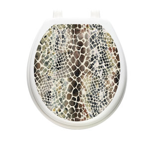 TOILET TATTOOS Snakeskin Toilet Seat Sticker, Lid Decal