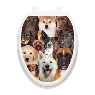 TOILET TATTOOS Dogs Galore Toilet Seat Sticker, Lid Decal