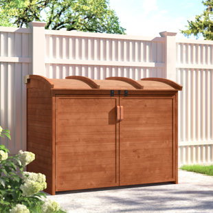 LEISURE SEASON 5 ft. W x 3 ft. D Solid Wood Horizontal Garbage Shed