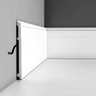 ORAC DECOR Plastic 7.875'' W x 78.75'' L Wall Base in Primed White