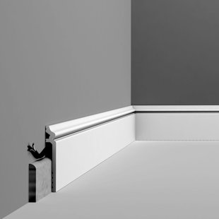 ORAC DECOR Polystyrene 0.87'' Thick x 78'' Wide x 5.375" Length Wall Base in Primed White