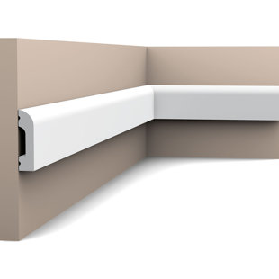 ORAC DECOR Polystyrene 0.5'' Thick x 78'' Wide x 2" Length Wall Base in Primed White