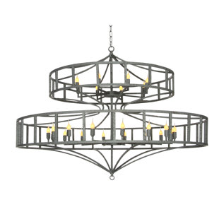 ELLAHOME Phoenix 20 - Light Candle Style Geometric Chandelier