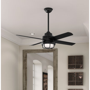HUNTER FAN 54" Searow 4 - Blade Outdoor LED Standard Ceiling Fan with Wall Control and Light Kit Included