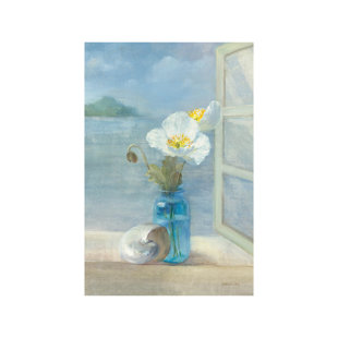HOUSE OF HAMPTON Coastal Floral II' by Danhui Nai Print on Wrapped Canvas