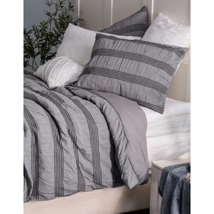 MEADOWPARK Seersucker Cotton Seersucker Yarn Dyed Duvet Cover Set