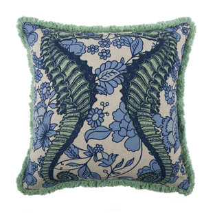 THOMAS PAUL Vineyard Seahorse Flax Linen Throw Pillow Cover & Insert