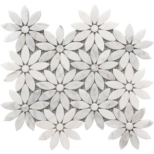 ROCA TILES Daisy Flower Marble Mosaic 10x12