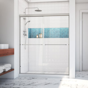 ARIZONA SHOWER DOOR Leser 56'' 60'' x Bypass Frameless Shower Door with Clear Glass