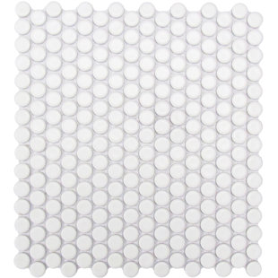 ROCA TILES MG White Penny Round 12x12 Mos