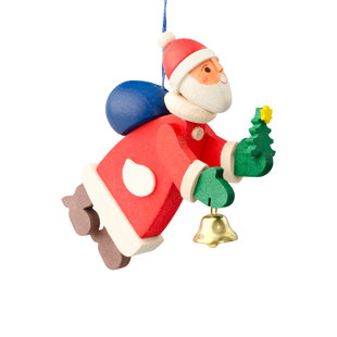 ALEXANDER TARON Graupner Santa with Bell Hanging Figurine Ornament