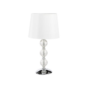 ROSDORF PARK Frankie Luxury Table Lamps, 39cm Glass Bedside Buffet Lamp with Metal Base and Silk Shade