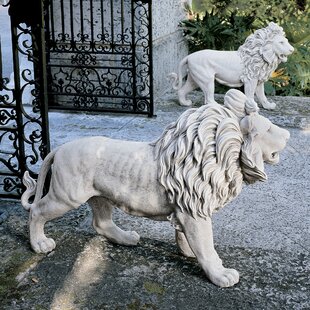 DESIGN TOSCANO 2 Piece Regal Lion Sentinel of Grisham Manor Statues Set