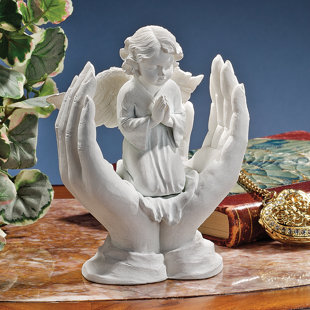 DESIGN TOSCANO Prayers of an Angel Bonded Marble Figurine