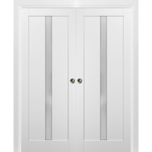 SARTODOORS Quadro Frosted Glass Sliding Closet White Doors