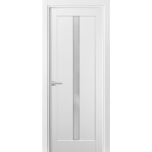 SARTODOORS Quadro Frosted Glass Standard White Door with Installation Hardware Kit