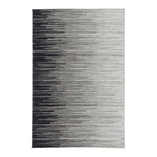 METRO LANE Deleon Ombre Machine Woven Black Area Rug