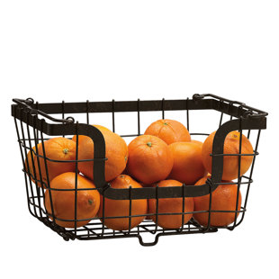 Gourmet Basics by Mikasa General Store Stacking/Nesting Metal Basket, Antique Black