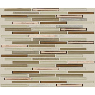 THOMAS AVENUE CERAMICS Caldera 12" x 12" Glass Linear Mosaic Wall & Floor Tile