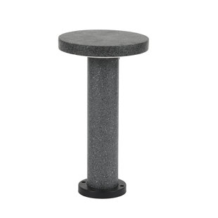 LUXEN HOME Gray Low Voltage Solar Powered Integrated LED Bollard Light