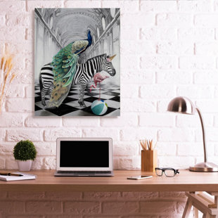 STUPELL INDUSTRIES " Safari Animals In Classic Architecture Funny Zebra Birds " by Daphne Polselli