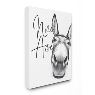 STUPELL INDUSTRIES Animal Humor Nice Arse Donkey Bathroom Phrase by Ziwei Li