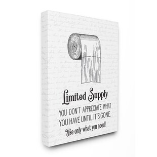 STUPELL INDUSTRIES " Funny Limited Supply Bathroom Toilet Paper Home Quote " by Ziwei Li