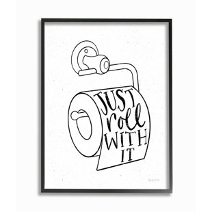 STUPELL INDUSTRIES " Just Roll With It Toilet Bathroom Humor Word Pun " by Wild Apple Portfolio