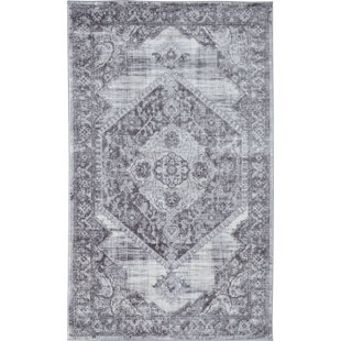 WORLD MENAGERIE Bessoir Oriental Gray/Beige Area Rug