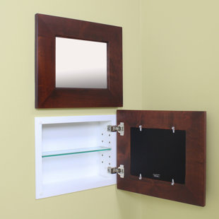 FOX HOLLOW FURNISHINGS 14'' W 11'' H Recessed Framed Medicine Cabinet with Mirror and Adjustable Shelf