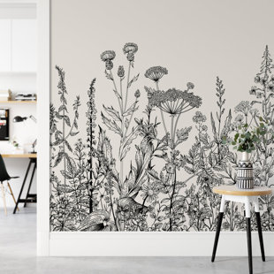 GK WALL DESIGN Peel & Stick Floral Wall Mural