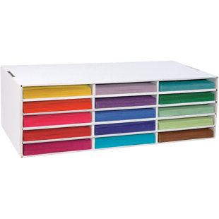 PACON CORPORATION Classroom Keepers™ Construction Paper Storage Box Corrugated Cardboard File Organizer