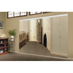 CUSTOM DOOR AND MIRROR Beveled Edge Solid Core MDF Interior Mirrored Bi-Fold Door
