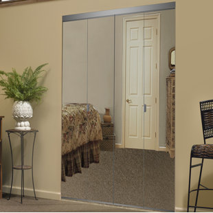 CUSTOM DOOR AND MIRROR Beveled Edge Solid Core MDF Interior Mirrored Bi-Fold Door