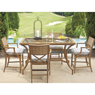 TOMMY BAHAMA OUTDOOR Los Altos Valley View Rectangular 4 - Person Outdoor Dining Set with Cushions
