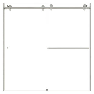 HOLCAM Eclipse 57'' - 60'' W x 60.5'' H Bypass Frameless Tub Door with Clear Glass