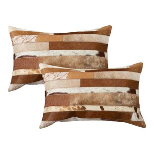 NATURAL RUGS Leather/Suede Throw Pillow (Set of 2)