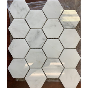 MANGO TILE Alps 10" x 12" Marble Honeycomb Mosaic Wall & Floor Tile