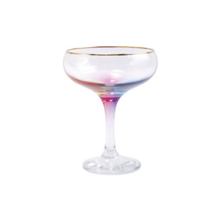 VIVA BY VIETRI Rainbow 6oz. Handmade Coupe