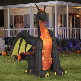 GEMMY INDUSTRIES Animated Fire & Ice Dragon 9 Ft. 4 Ft. Airblown Inflatable