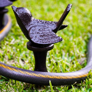 INNOVA HEARTH AND HOME Whimsical Cast Aluminum Bird Hose Holder