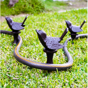 INNOVA HEARTH AND HOME Whimsical Cast Aluminum Bird Hose Holder (Set of 3)