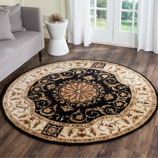 ASTORIA GRAND Atlasburg Oriental Hand-Tufted Wool Black Area Rug