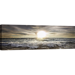 HAUS AM MEER Leinwandbild Sun Shining over Rocky Waves von Niels Bush